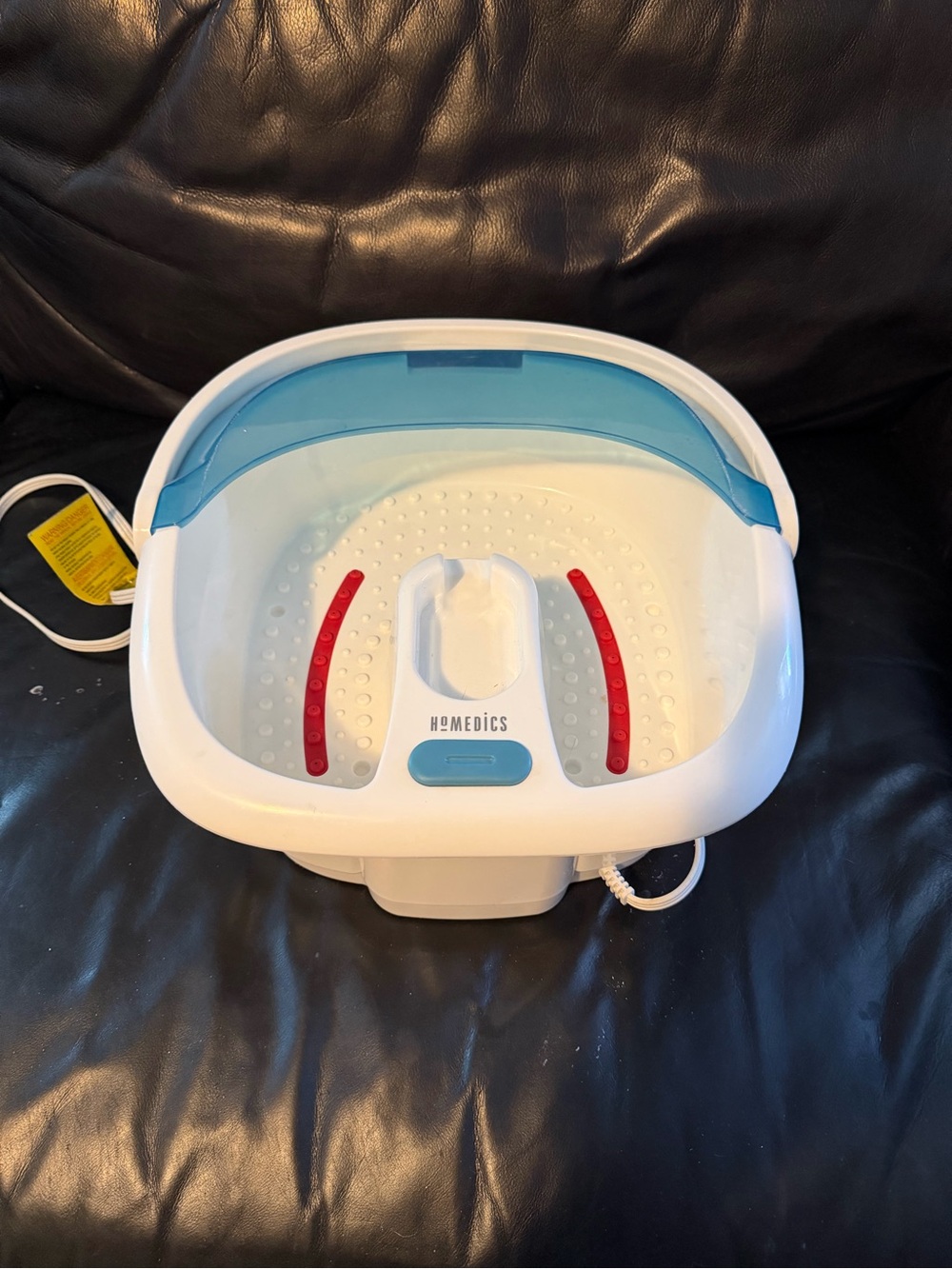 Homedics Kids Foot Spa Basin in White with Light Blue and Red Accents